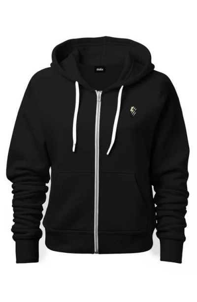 Dalix Lightning Bolt Zip Hoodie In Black