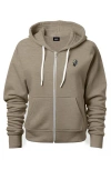 Dalix Lightning Bolt Zip Hoodie In Heather Stone