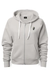 Dalix Lightning Bolt Zip Hoodie In Silver