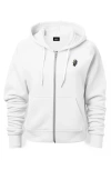 Dalix Lightning Bolt Zip Hoodie In White