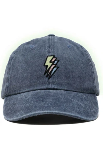 Dalix Lightning Cap In Washed Navy Blue