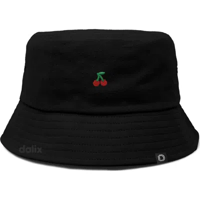 Dalix Lil Cherry Bucket Hat In Black