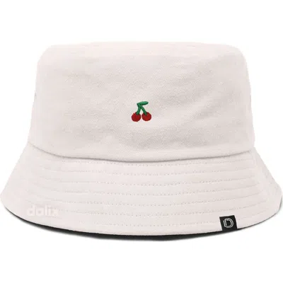 Dalix Lil Cherry Bucket Hat In White