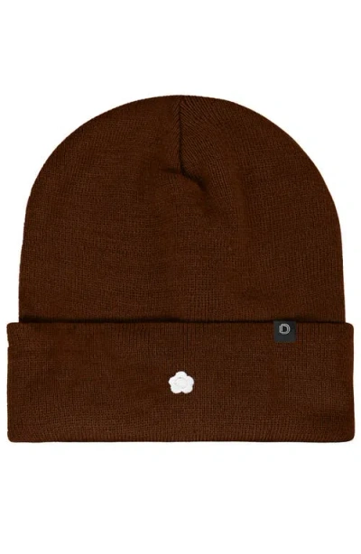 Dalix Lil Flower Beanie Cap In Brown