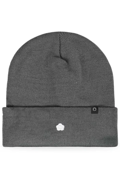 Dalix Lil Flower Beanie Cap In Gray