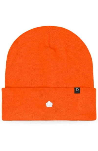Dalix Lil Flower Beanie Cap In Orange