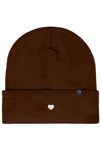 Dalix Lil Heart Beanie Cap In Brown