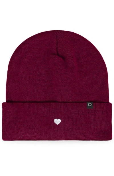 Dalix Lil Heart Beanie Cap In Burgundy