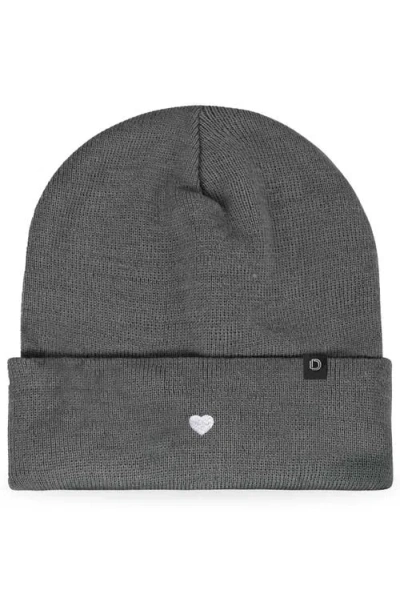 Dalix Lil Heart Beanie Cap In Gray