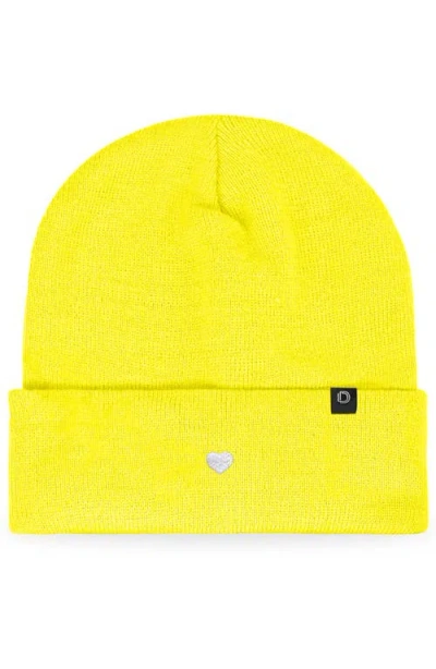Dalix Lil Heart Beanie Cap In Yellow