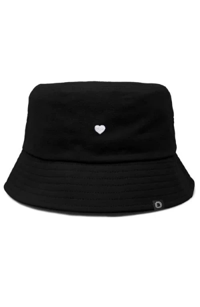 Dalix Lil Heart Bucket Hat In Black