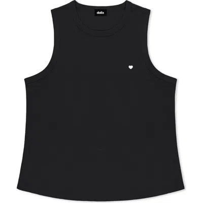 Dalix Lil Heart Cotton Jersey Tank In Black