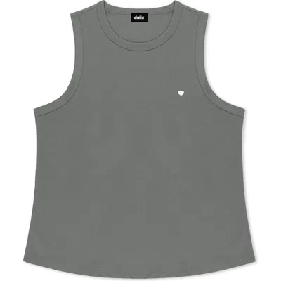 Dalix Lil Heart Cotton Jersey Tank In Gray