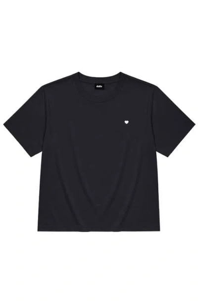 Dalix Lil Heart Relaxed Midweight Jersey Tee In Blue