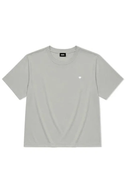 Dalix Lil Heart Relaxed Midweight Jersey Tee In Gray