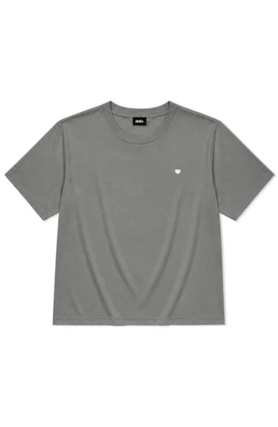 Dalix Lil Heart Relaxed Midweight Jersey Tee In Gray