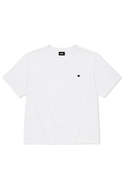 Dalix Lil Heart Relaxed Midweight Jersey Tee In White