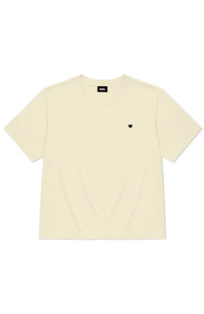 Dalix Lil Heart Relaxed Midweight Jersey Tee In Yellow