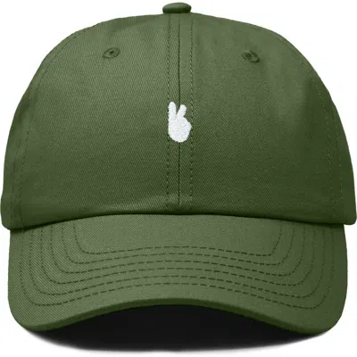 Dalix Lil Peace Sign Dad Cap In Green