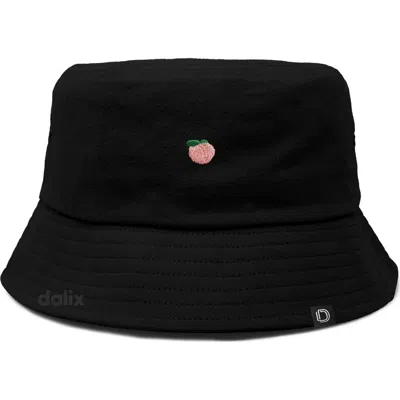 Dalix Lil Peach Bucket Hat In Black
