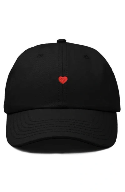 Dalix Lil Red Heart Dad Cap In Black