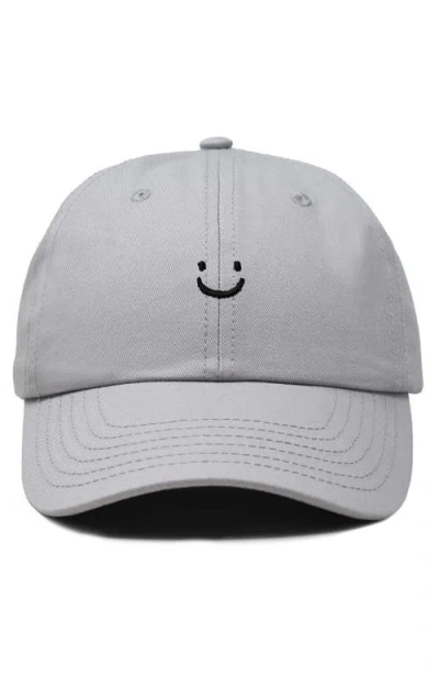Dalix Lil Smile Embroidered Casual Hat In Gray