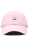Dalix Lil Smile Embroidered Casual Hat In Pink
