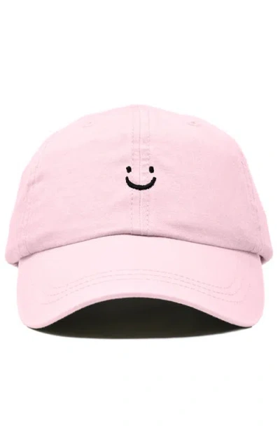 Dalix Lil Smile Embroidered Casual Hat In Pink