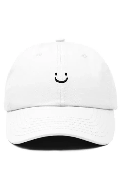 Dalix Lil Smile Embroidered Casual Hat In White