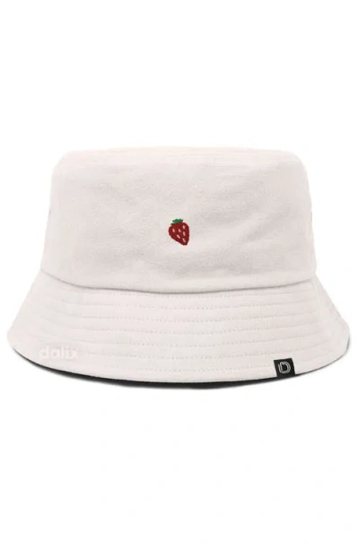 Dalix Lil Strawberry Bucket Hat In White