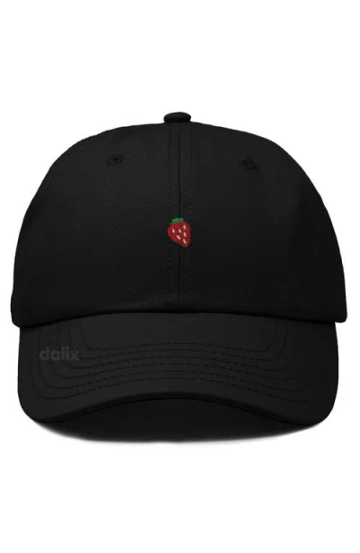 Dalix Lil Strawberry Dad Cap In Black