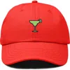 Dalix Margarita Embroidered Dad Hat In Red
