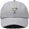 Dalix Margarita Embroidered Dad Hat In Gray