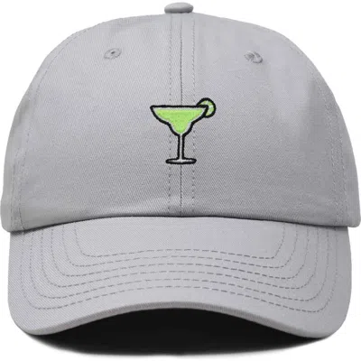 Dalix Margarita Embroidered Dad Hat In Gray