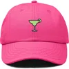 Dalix Margarita Embroidered Dad Hat In Hot Pink