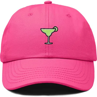 Dalix Margarita Embroidered Dad Hat In Hot Pink