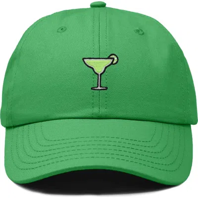 Dalix Margarita Embroidered Dad Hat In Kelly Green