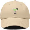 Dalix Margarita Embroidered Dad Hat In Khaki
