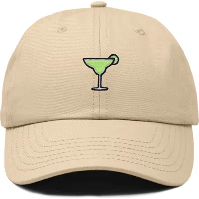 Dalix Margarita Embroidered Dad Hat In Khaki