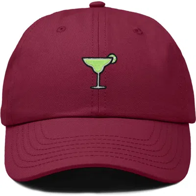 Dalix Margarita Embroidered Dad Hat In Maroon