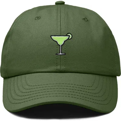 Dalix Margarita Embroidered Dad Hat In Olive