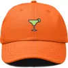 Dalix Margarita Embroidered Dad Hat In Orange
