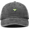 Dalix Margarita Embroidered Dad Hat In Washed Black