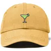 Dalix Margarita Embroidered Dad Hat In Washed Gold