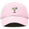 Dalix Margarita Embroidered Dad Hat In Washed Pink