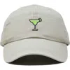Dalix Margarita Embroidered Dad Hat In Washed Stone White