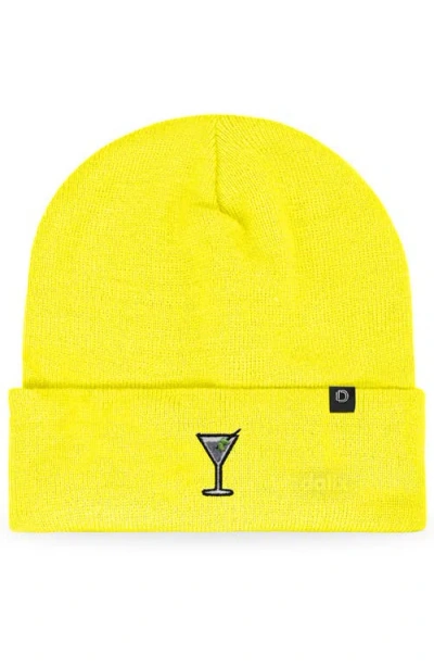 Dalix Martini Beanie Cap In Yellow