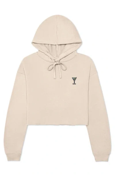 Dalix Martini Cropped Hoodie In Heather Dust