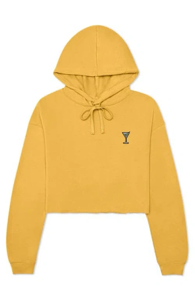 Dalix Martini Cropped Hoodie In Heather Mustard