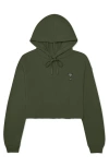 Dalix Martini Cropped Hoodie In Military Green